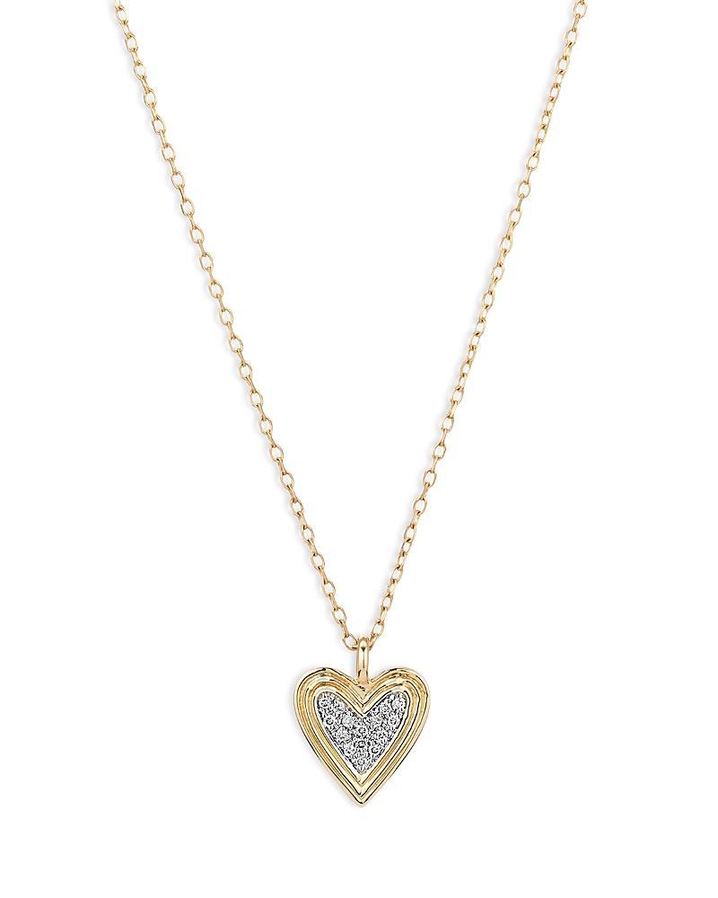 Adina Reyter 14K Yellow Gold Make Your Move Diamond Cluster Heart Pendant Necklace, 17-18 Product Image