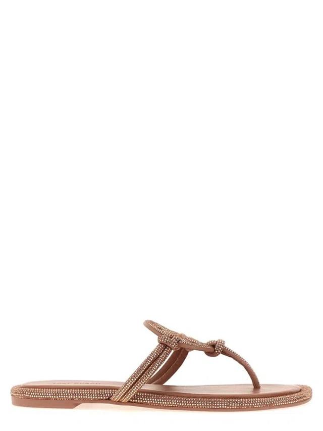 TORY BURCH Miller Knotted Pave Sandals In Pink Product Image