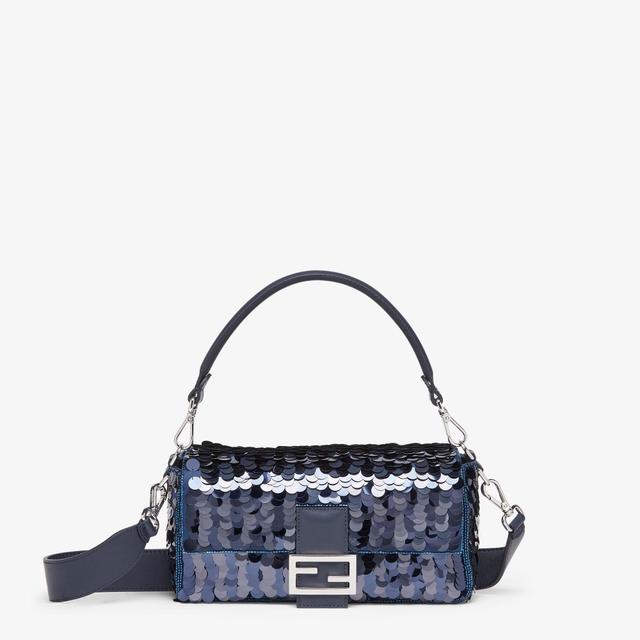 BaguetteDark and mid blue sequin bag Product Image