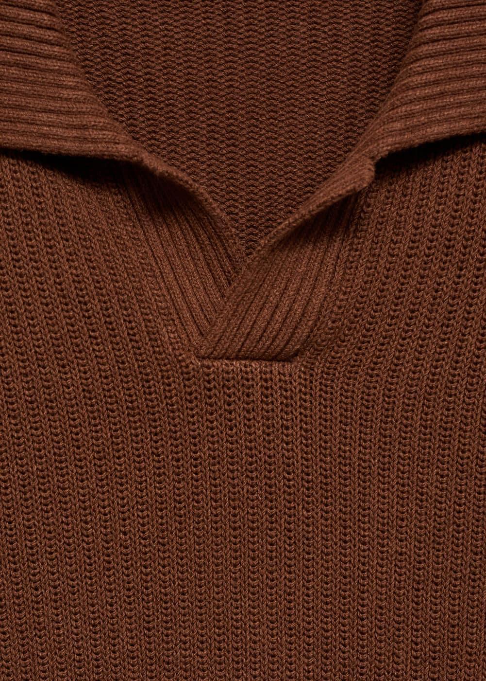 Mango Mens Ribbed Knit Polo Shirt Product Image