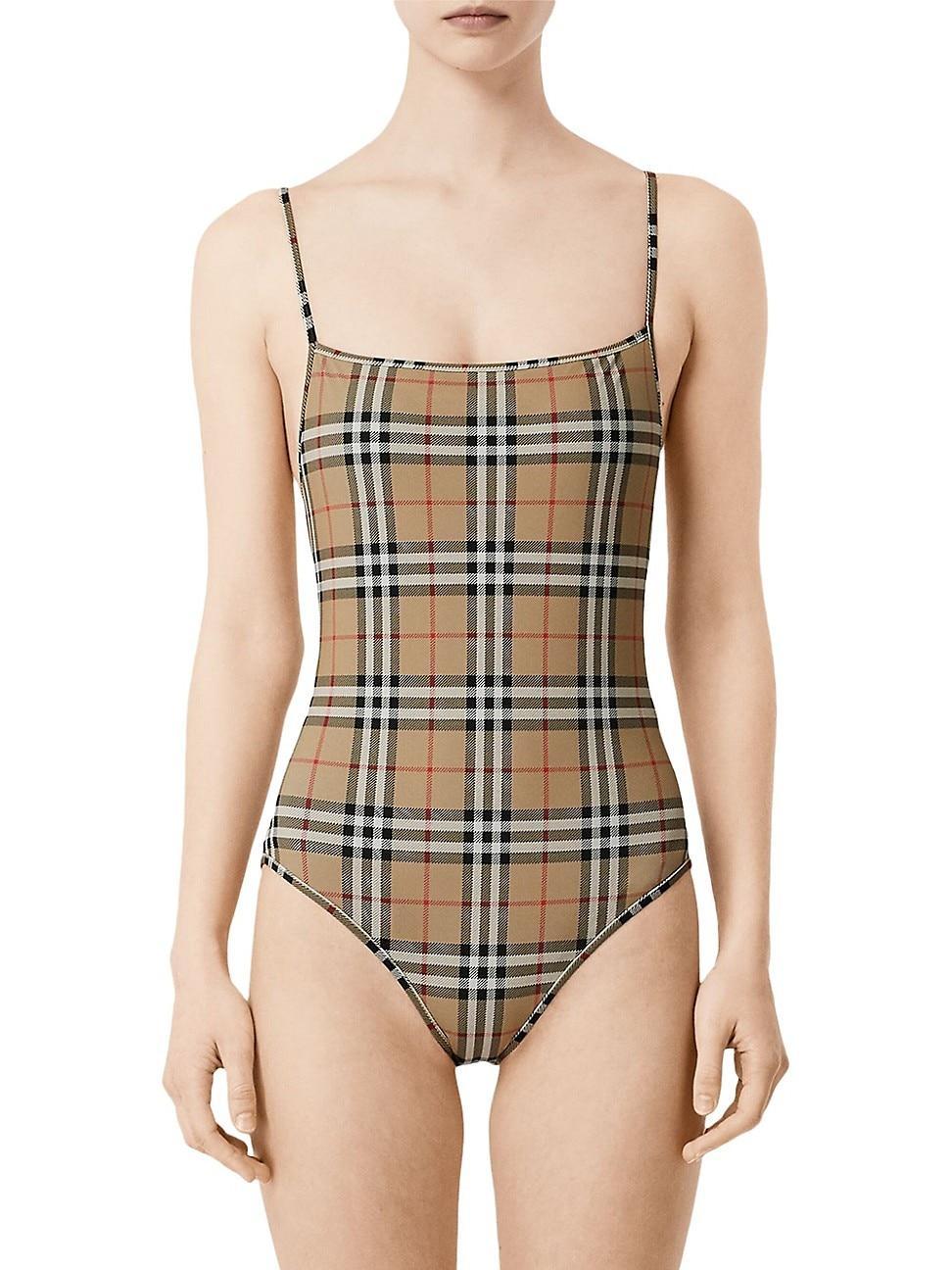 burberry Check One-Piece Swimsuit Product Image