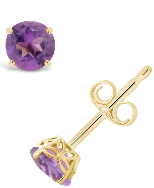 Celebration Gems 14k Gold African Amethyst Stud Earrings, Womens, Purple Product Image