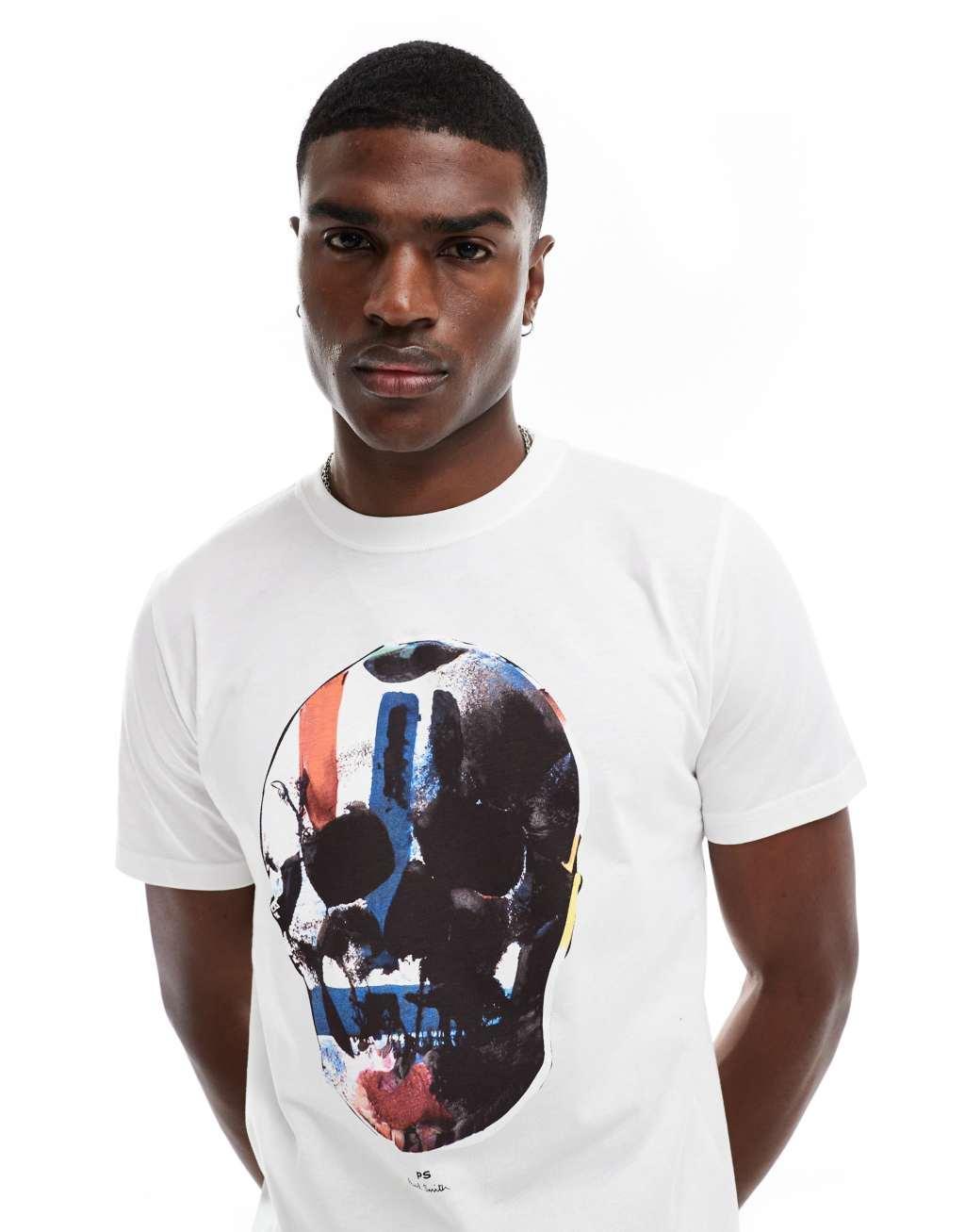 PS Paul Smith T-shirt with skull print in white Product Image