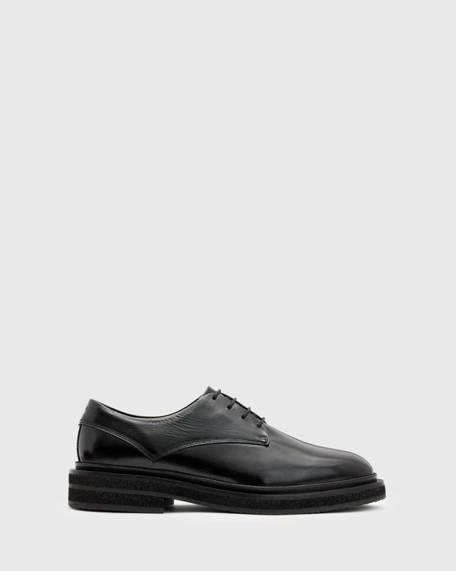 AllSaints escher leather derbys in black Product Image