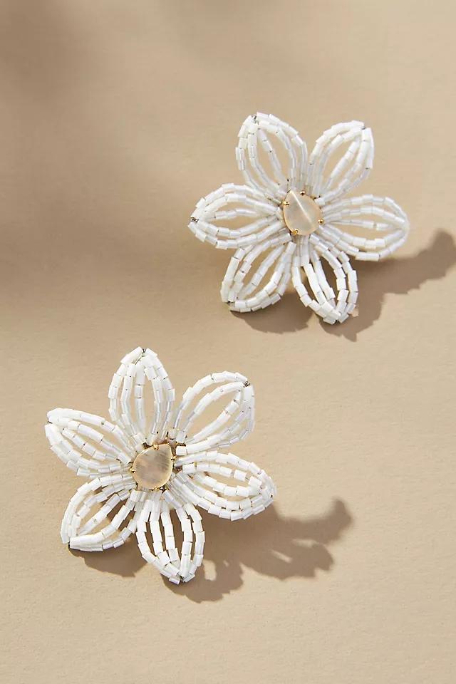 Small Beaded Floral Post Earrings Product Image