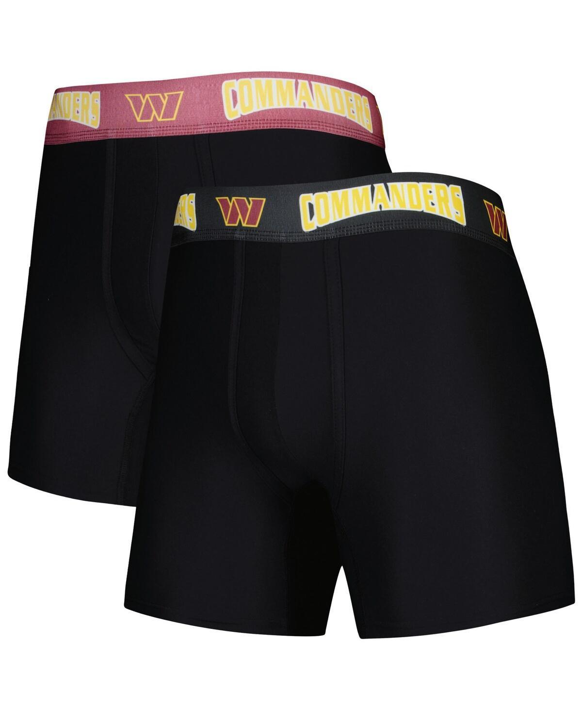 Mens Concepts Sport Black/Burgundy Washington Commanders 2-Pack Boxer Briefs Set Product Image