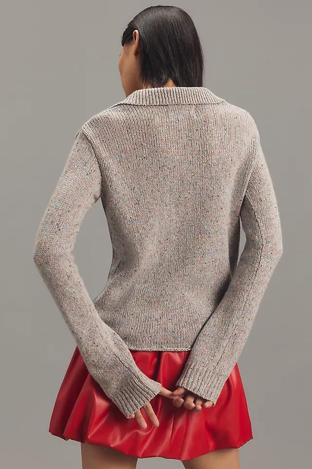 Lingua Franca Lee Tweed Argyle Polo Sweater Product Image