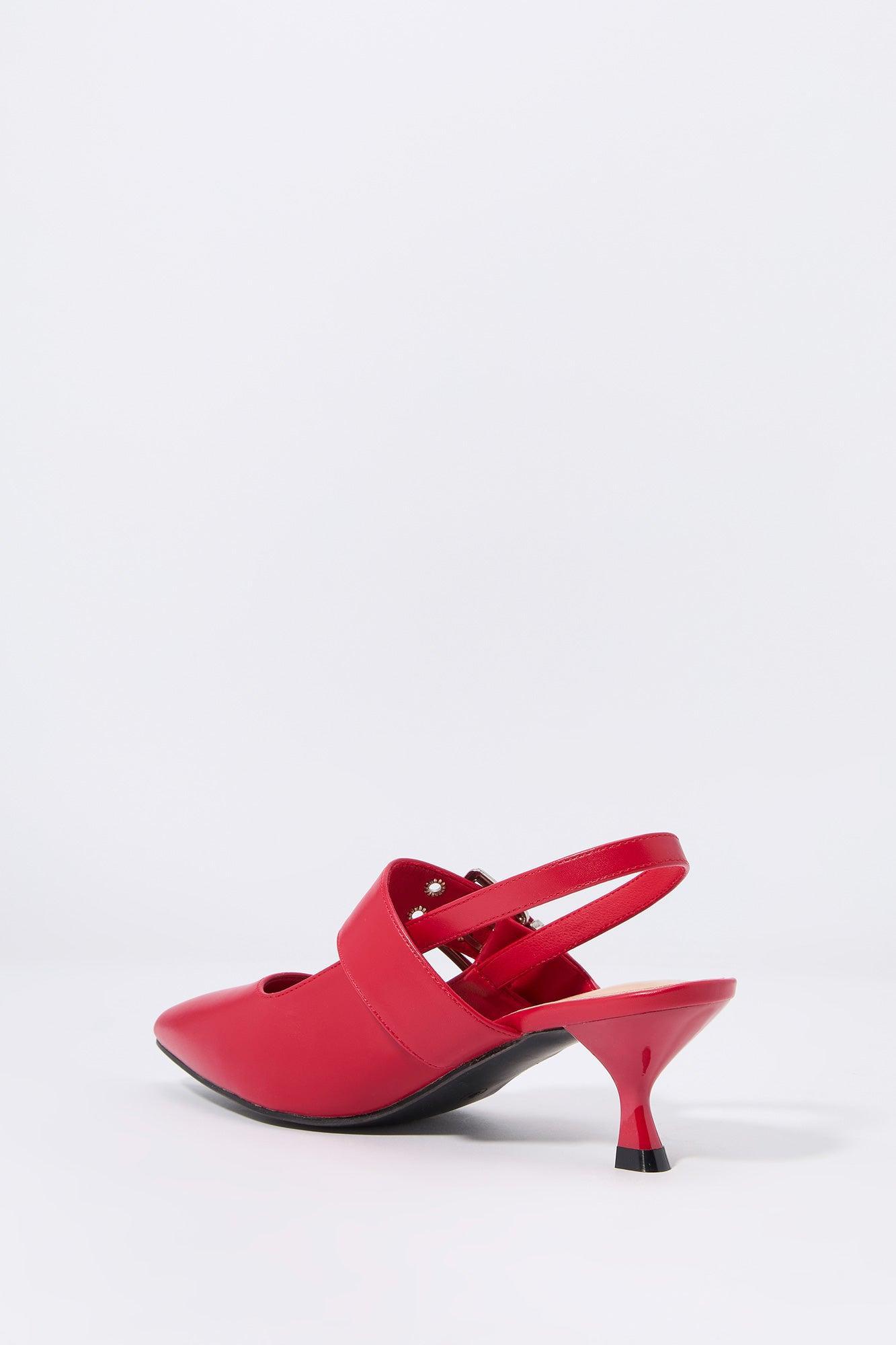 Slingback Buckled Kitten Heel Female Product Image