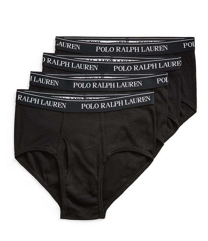 Polo Ralph Lauren Cotton Logo Waistband Briefs, Pack of 4 Product Image