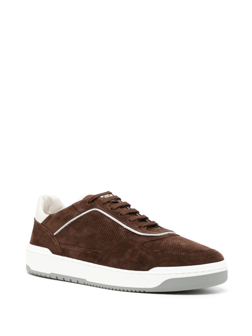 Suede Low-top Sneakers In Brown Product Image