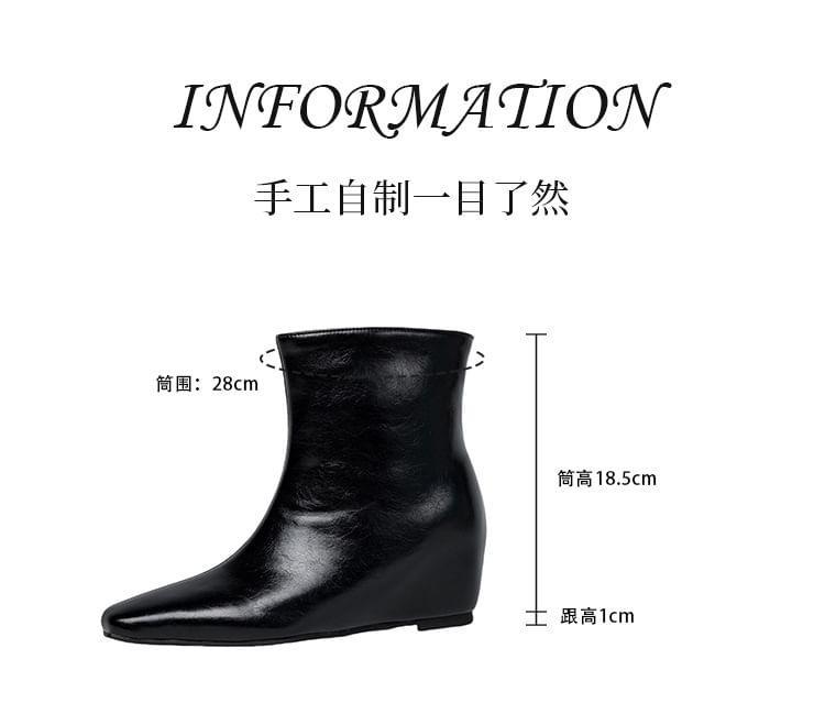 Square Toe Wedge Short Boots Product Image