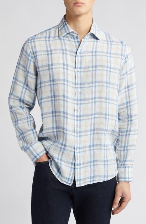 Mens Emil Linen Check-Print Sport Shirt Product Image