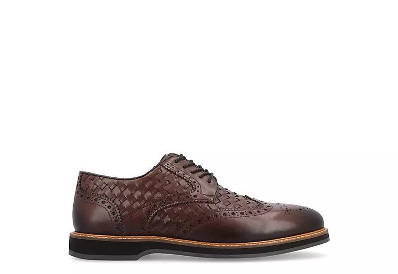 Thomas & Vine Mens Radcliff Wide Width Tru Comfort Foam Lace-Up Woven Wingtip Derby Shoes Product Image