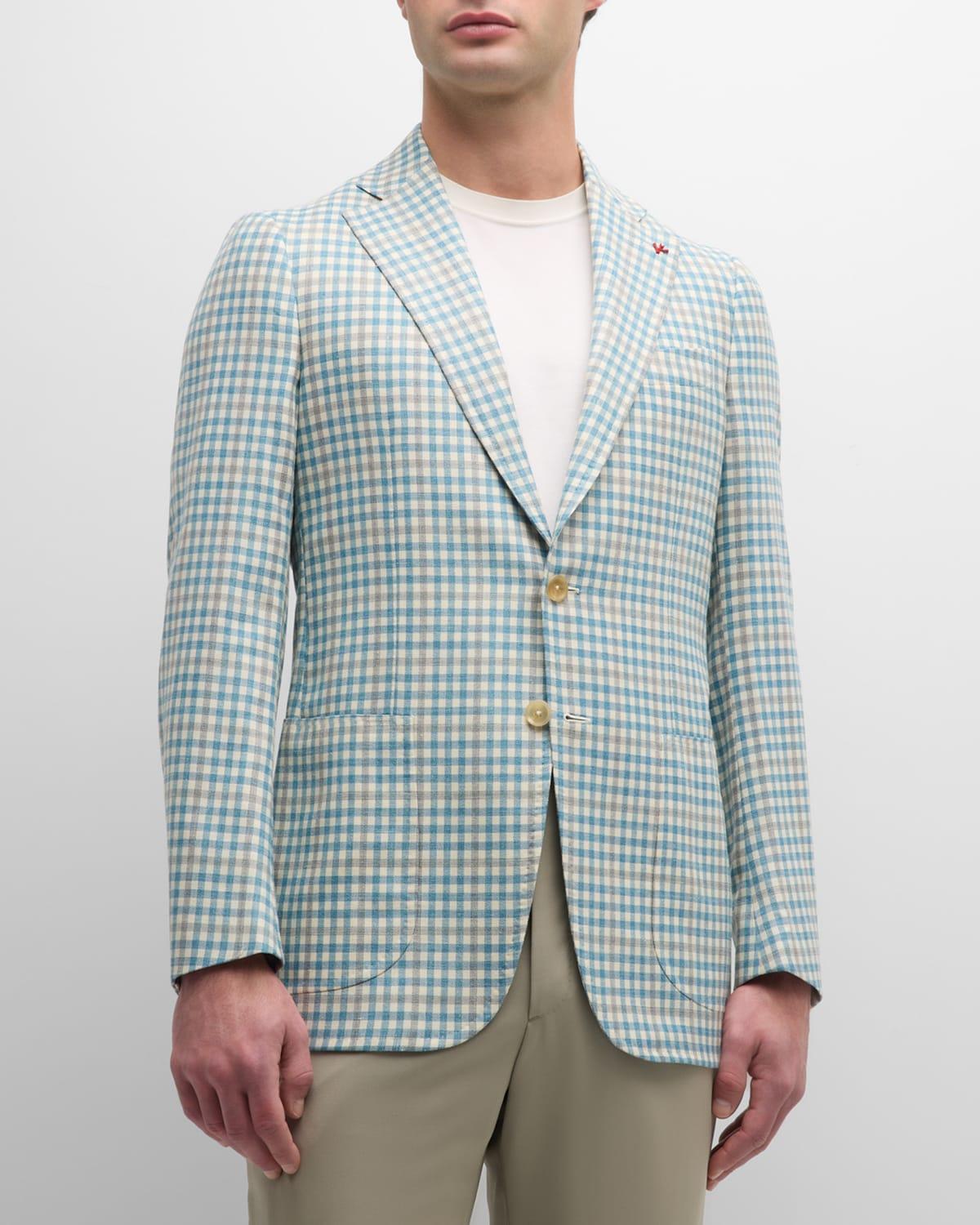 Mens Check Linen-Blend Sport Coat Product Image