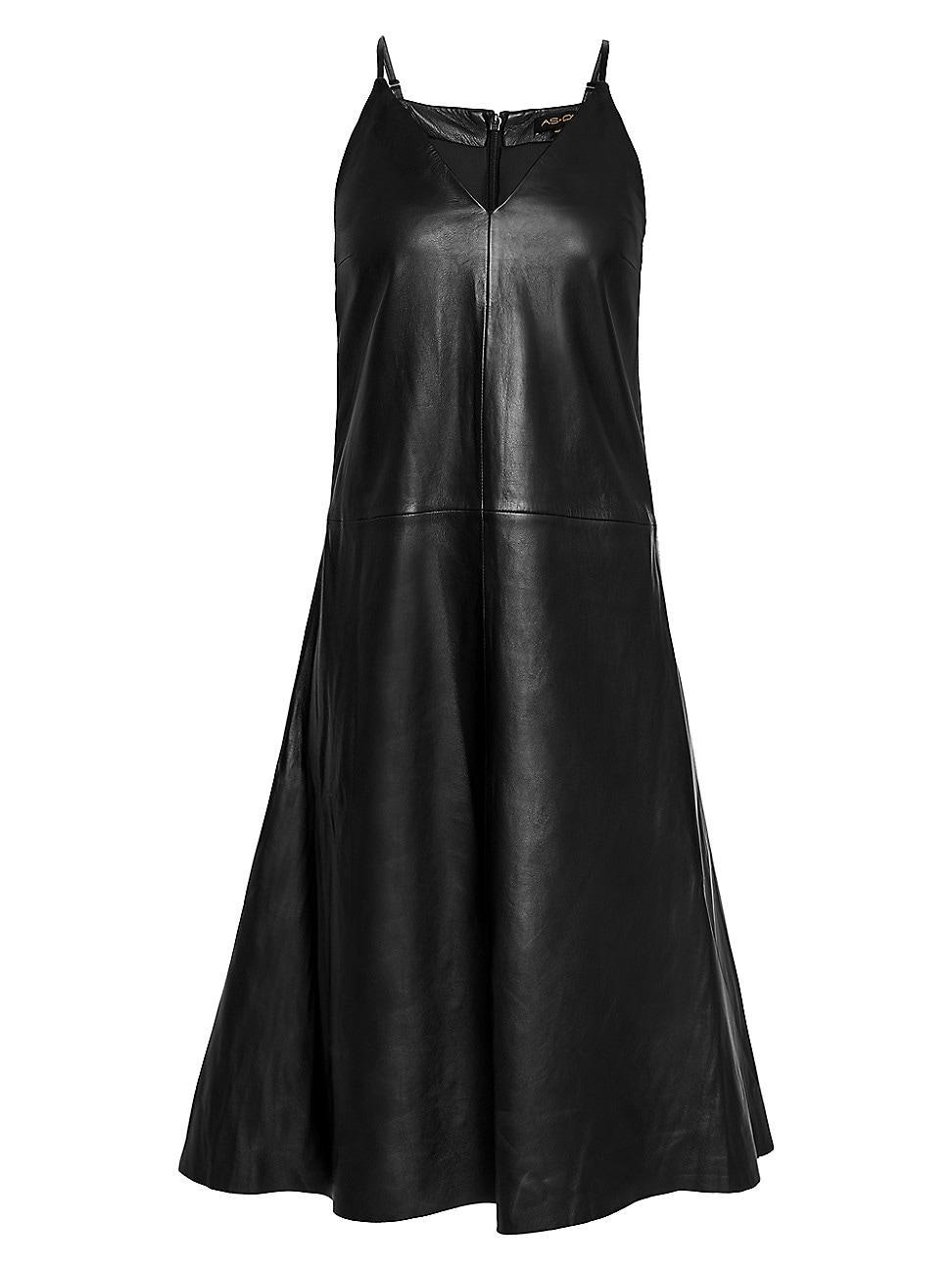 Womens Kat Leather Slip Dress product image