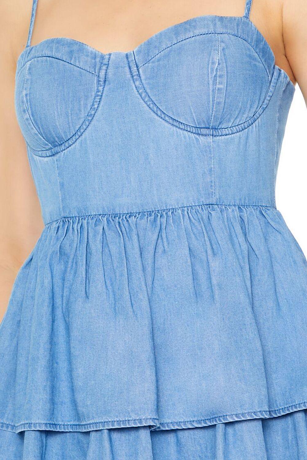 Tiered Chambray Bustier Mini Dress | Forever 21 Product Image