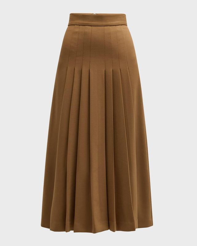 Pleated Wool Midi Skirt Product Image