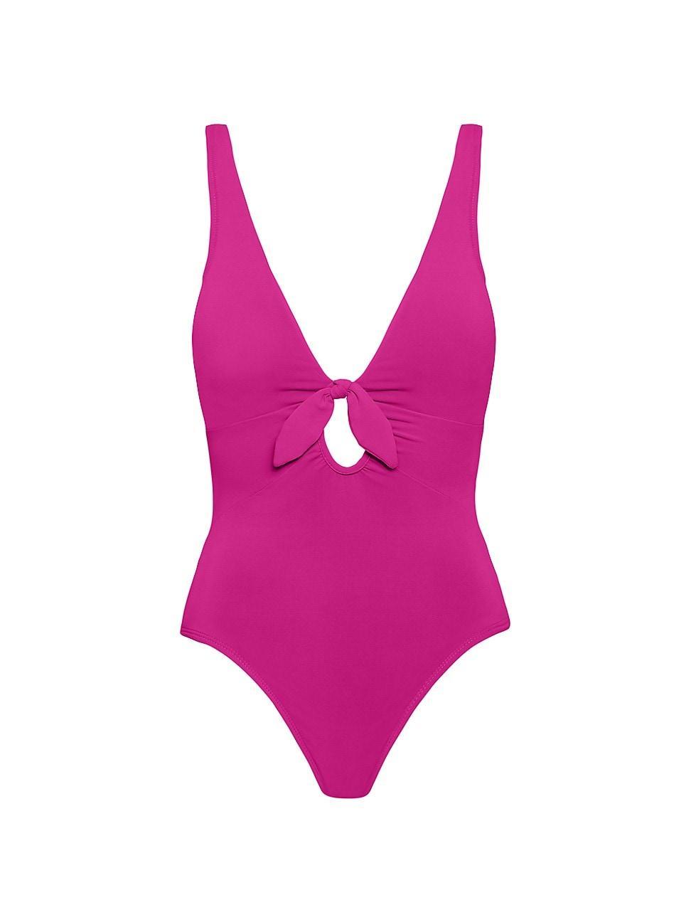 Womens Ava Plunge Bow One-Piece Swimsuit Product Image