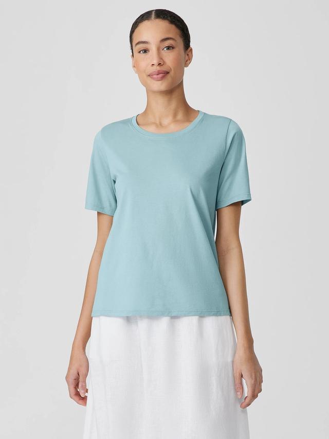 EILEEN FISHER Organic Pima Cotton Jersey Round Neck Teefemale Product Image