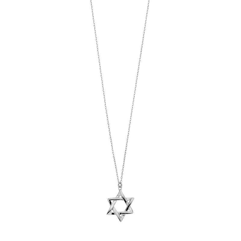 Sterling Silver Star of David Pendant Necklace, Womens 14k Rose Gold Over Product Image