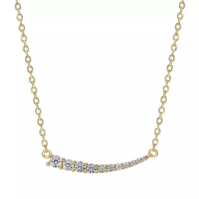 Irena Park Sterling Silver 1/4 Carat T.W. Diamond Crescent Necklace, Womens Gold Tone White Product Image