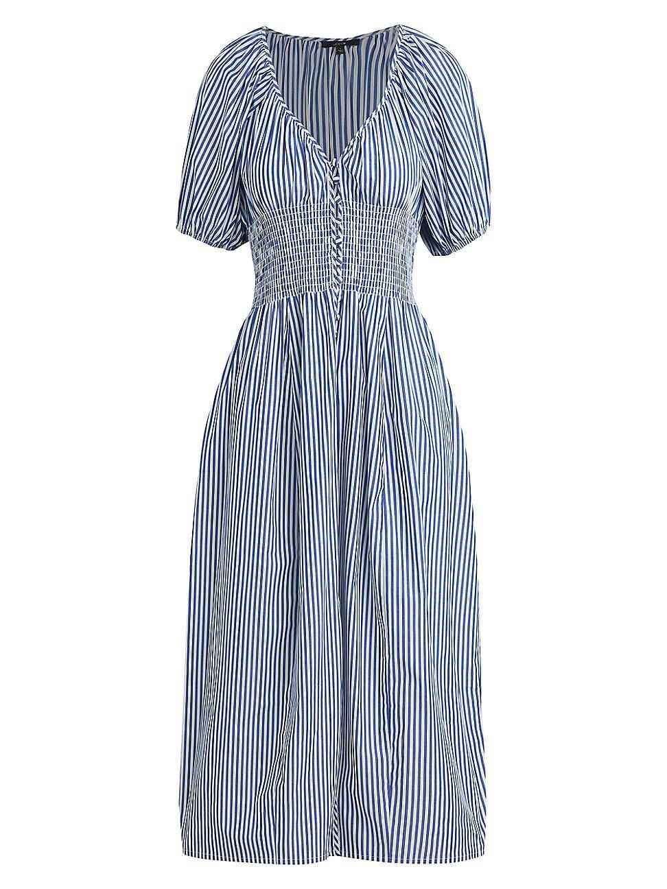 Womens Monet Striped Cotton Midi-Dress Product Image