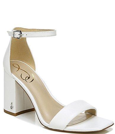 Sam Edelman Daniella Leather Ankle Strap Square Toe Dress Sandals Product Image