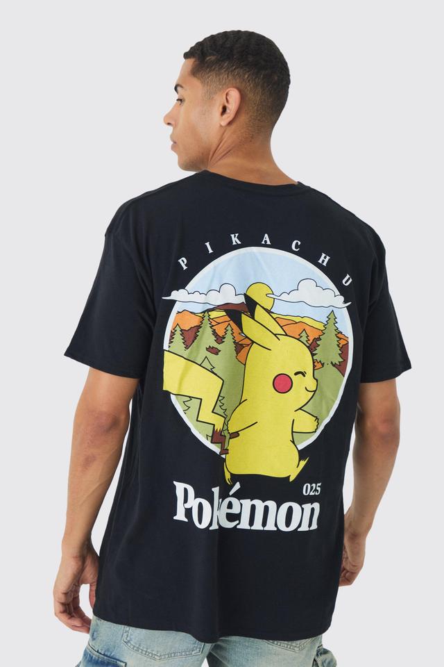 Oversized Pokemon Scenic License Print T-shirt | boohooMAN USA Product Image