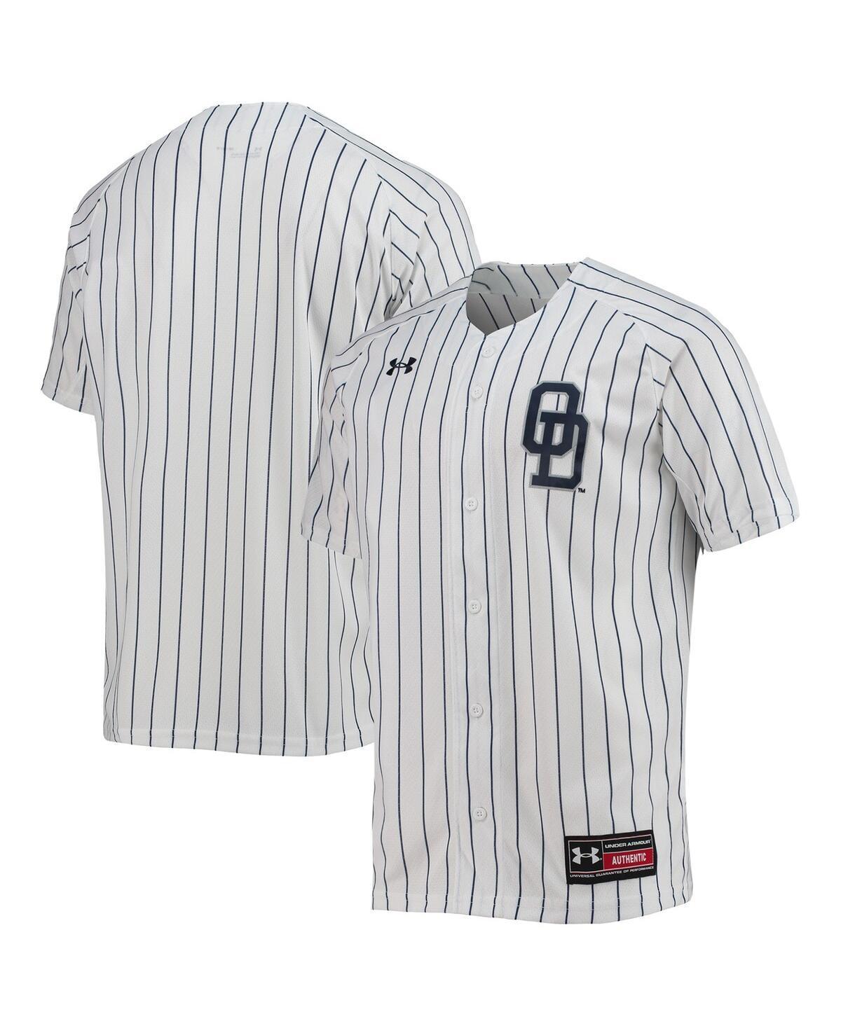 Mens Under Armour White Old Dominion Monarchs Pinstripe Replica Baseball Jersey Product Image