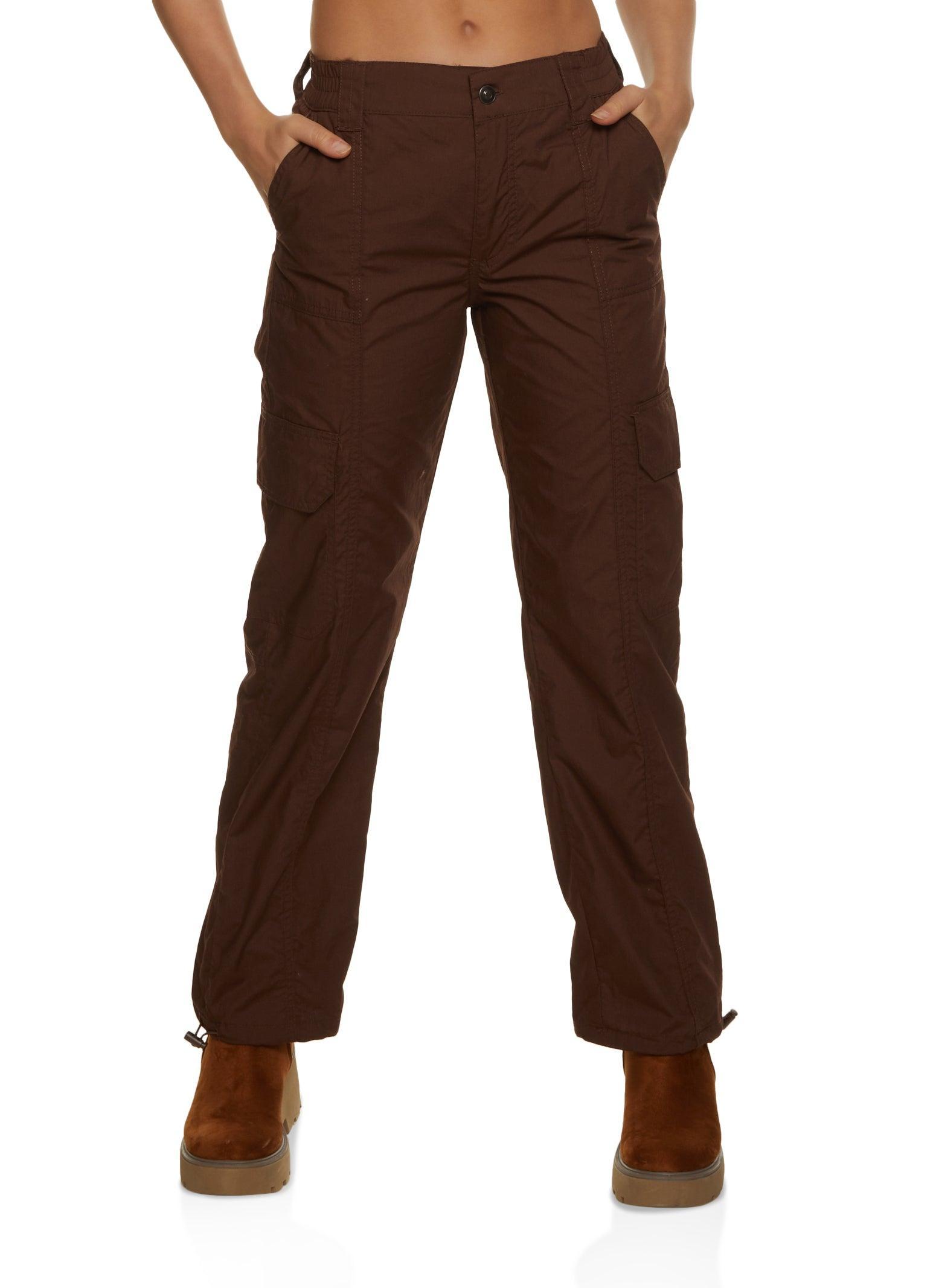 Womens Toggle Drawstring Straight Leg Cargo Pants Product Image