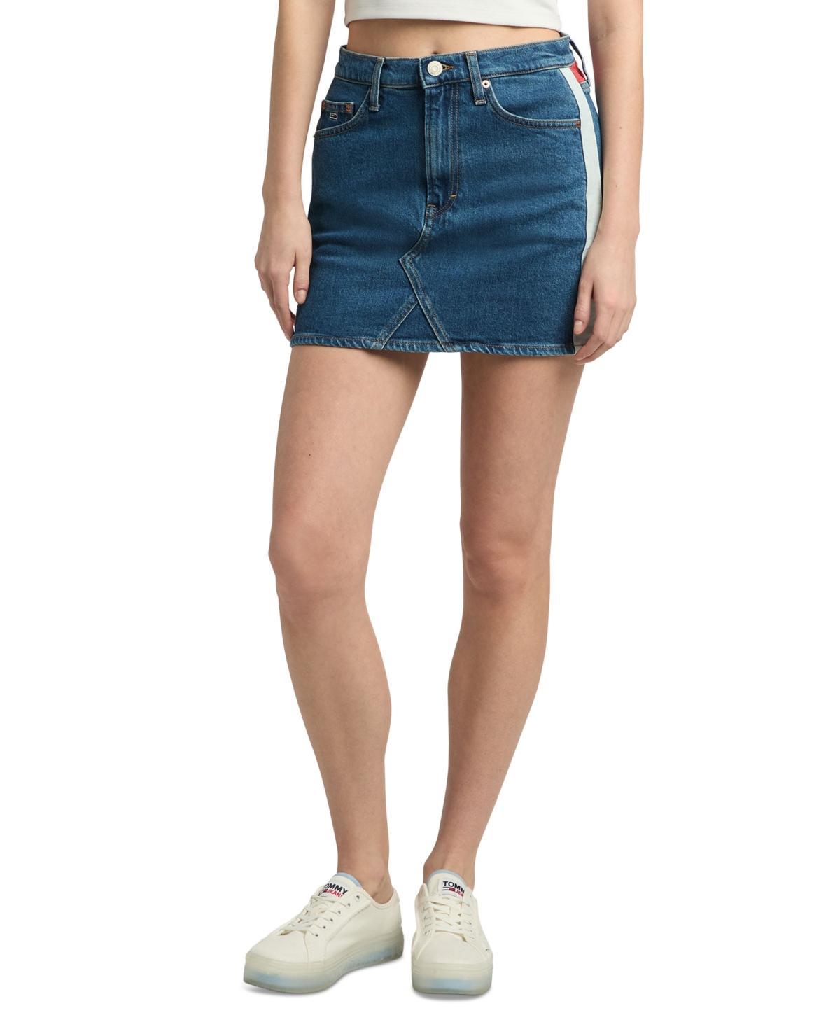 Tommy Jeans Womens Izzie Denim Flag Mini Skirt Product Image