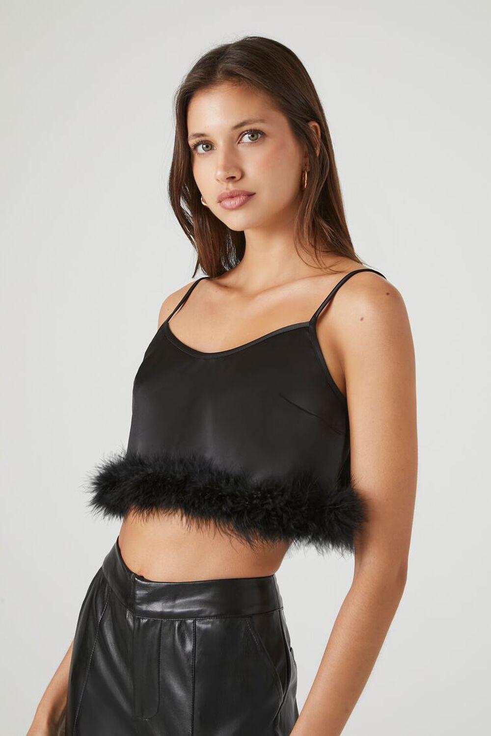 Fur-Trim Cropped Cami | Forever 21 Product Image