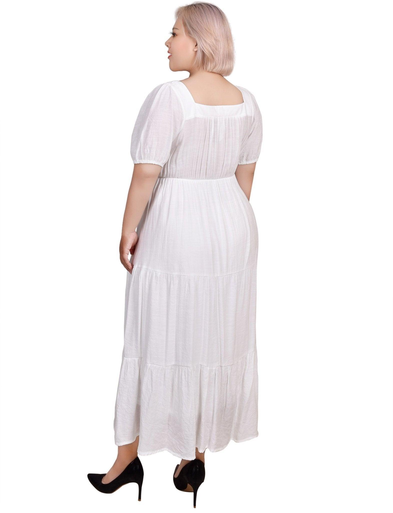 Short Sleeve Tiered Midi Dress - Plus Product Image