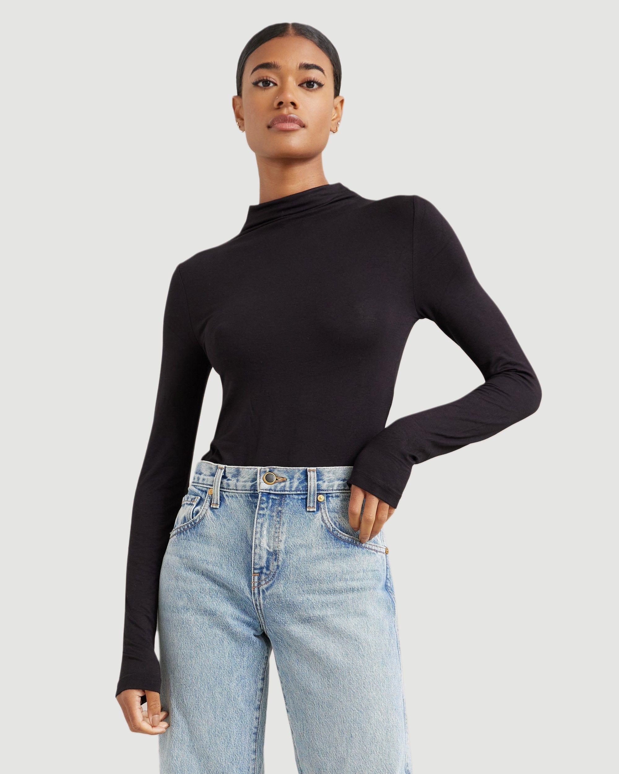 Ava Mock-Neck Long-Sleeve Tee Product Image