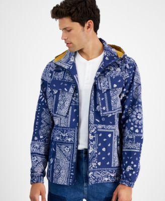 Sun + Stone Mens Regular-Fit Tropical Bandana-Print Full-Zip Hooded Windbreaker, Created for Macys Product Image