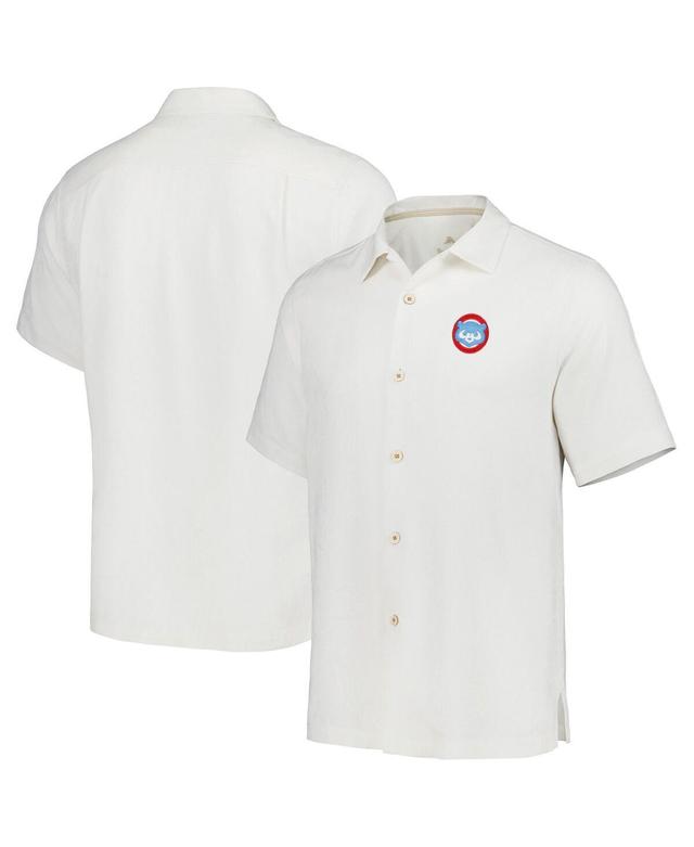 Mens Tommy Bahama White Chicago Cubs Sport Tropic Isles Camp Button-Up Shirt Product Image