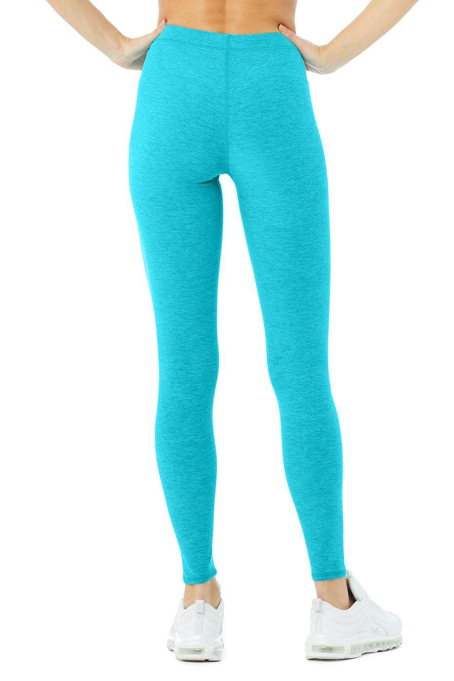 High-Waist Alosoft Flow Legging - Bright Aqua Heather Female Product Image