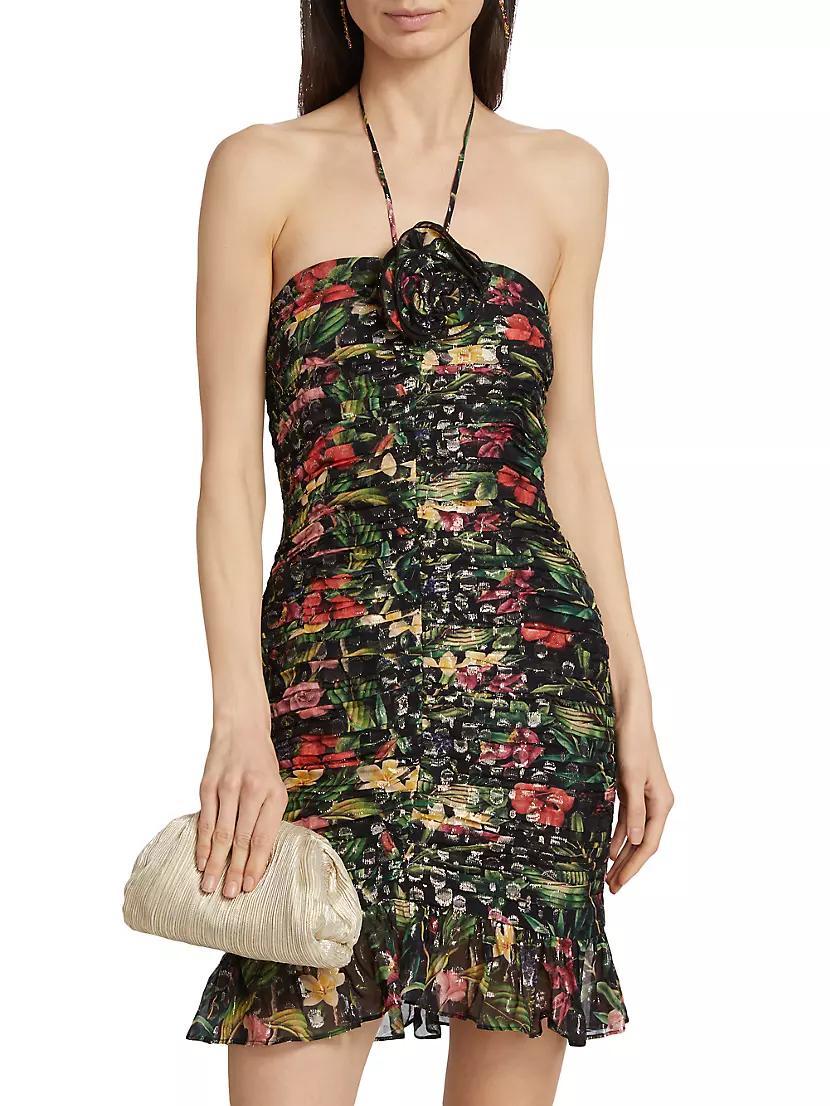 Margret Floral Halter Minidress Product Image