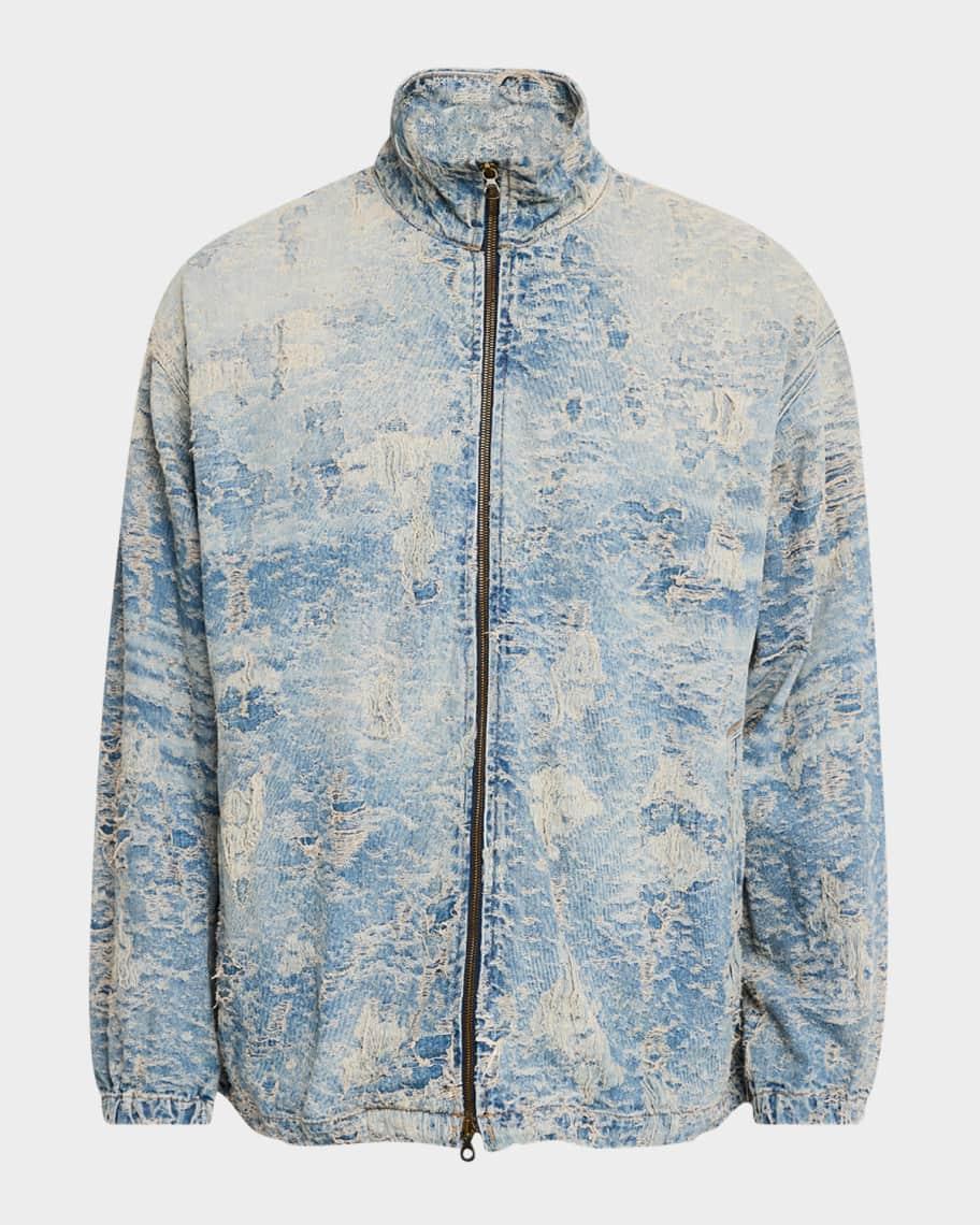 Mens Destroyed Denim Jacket Product Image