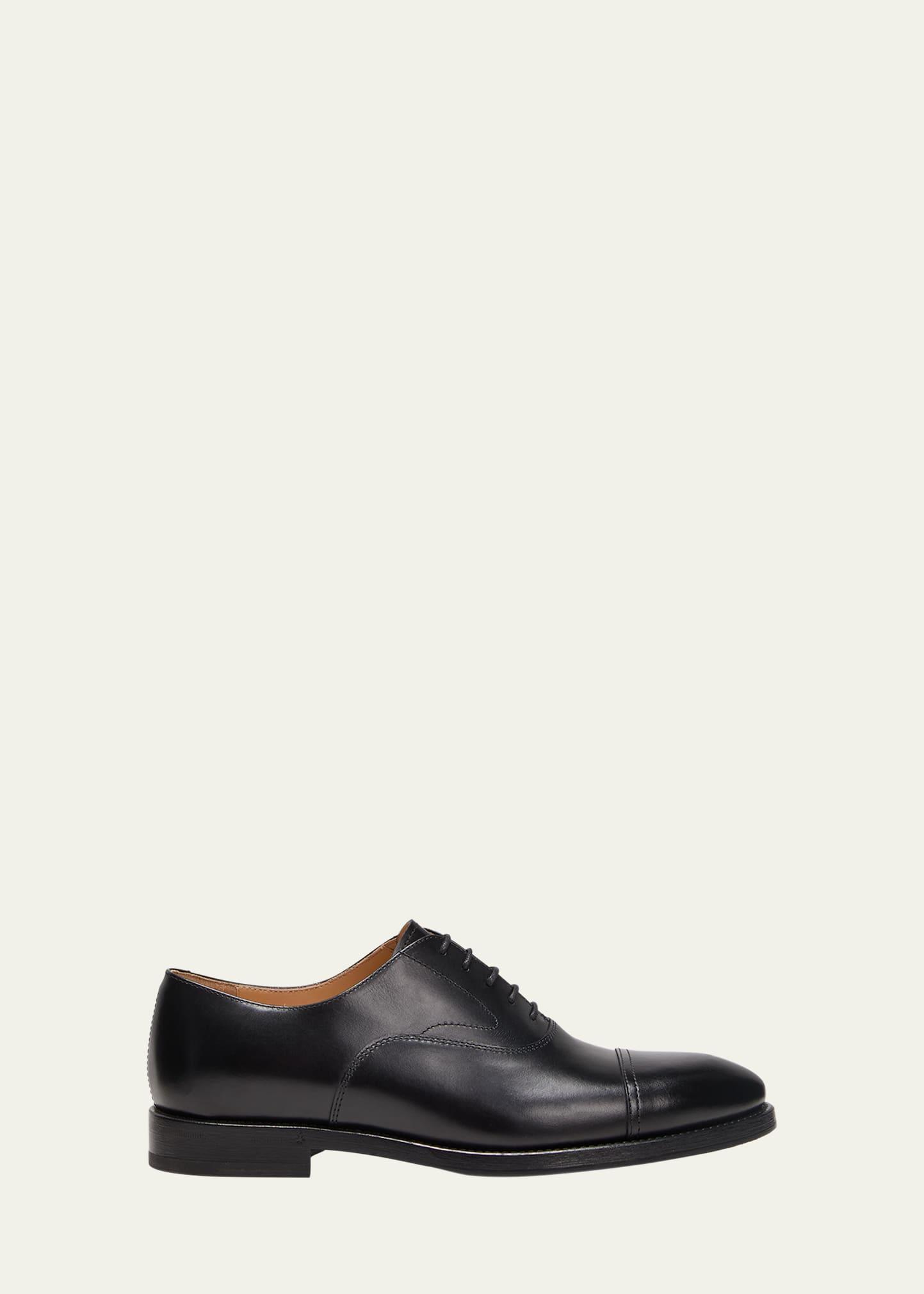 Mens Calf Leather Cap-Toe Oxfords Product Image