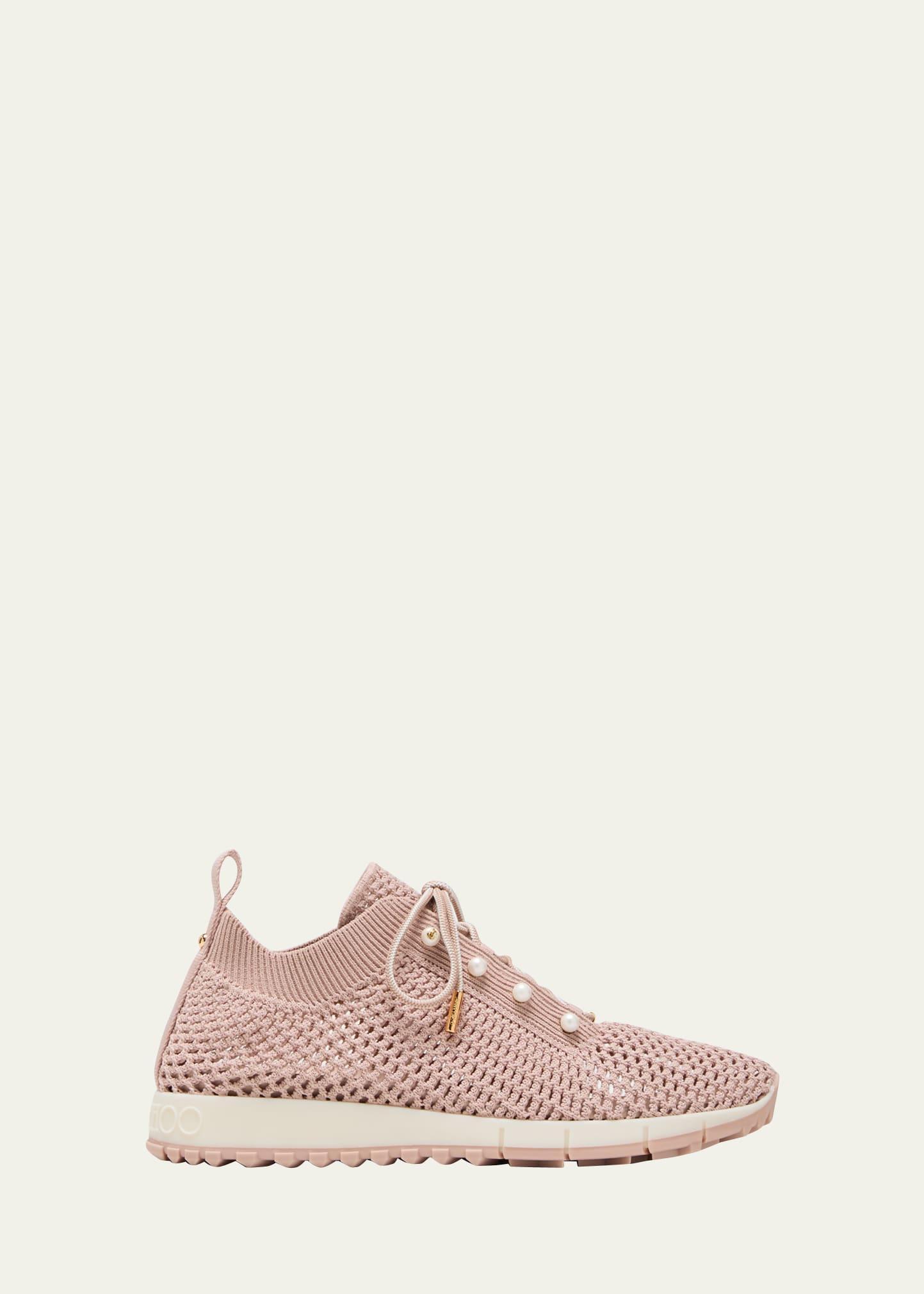 Veles Knit Pearly Lace-Up Sneakers Product Image