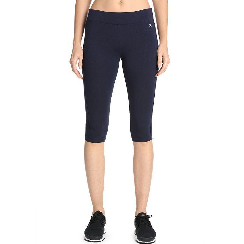 Womens Danskin Stretch Capri Leggings Black Navy Product Image