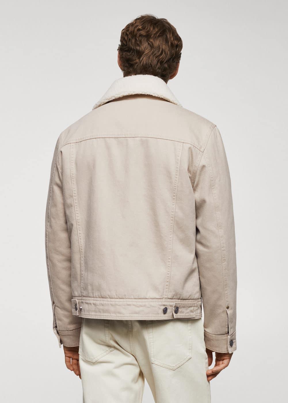 MANGO MAN - Shearling denim jacket beigeMen Product Image