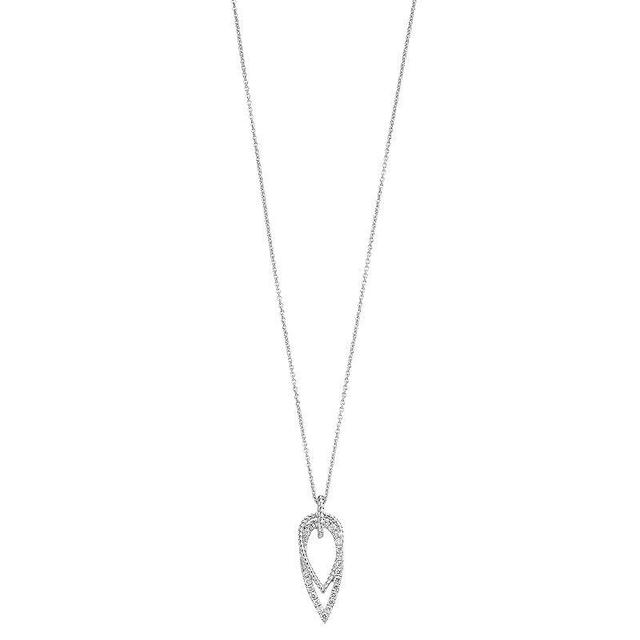 Ava Blue 14k White Gold 1/4 Carat T.W. Diamond Interlocking Pear Pendant Necklace, Womens 14k Whgold Product Image