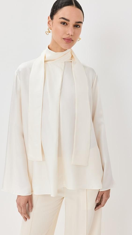 Róhe Silk Top with Sash | Shopbop Product Image