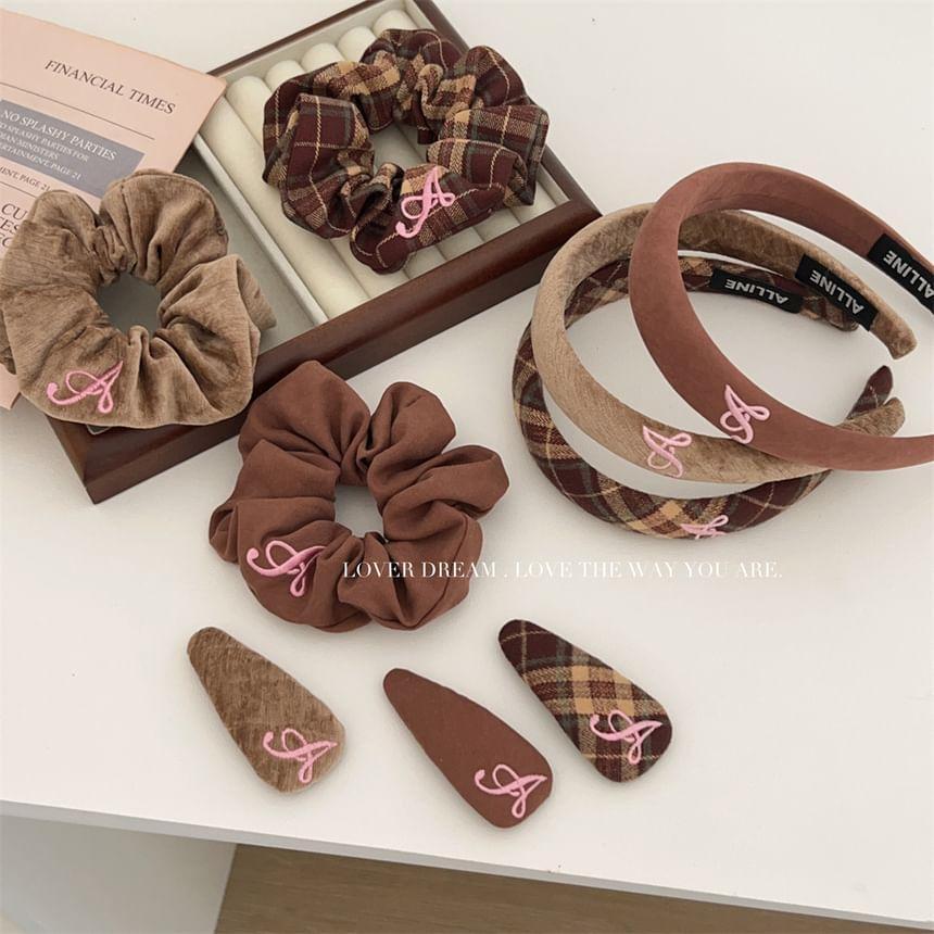 Headband / Ribbon Hair Claw / Scrunchie / Hair Clip / Set Product Image