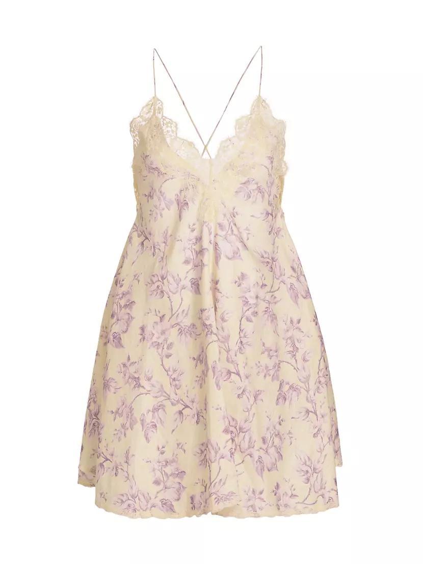 Halliday Floral Linen Swing Minidress Product Image