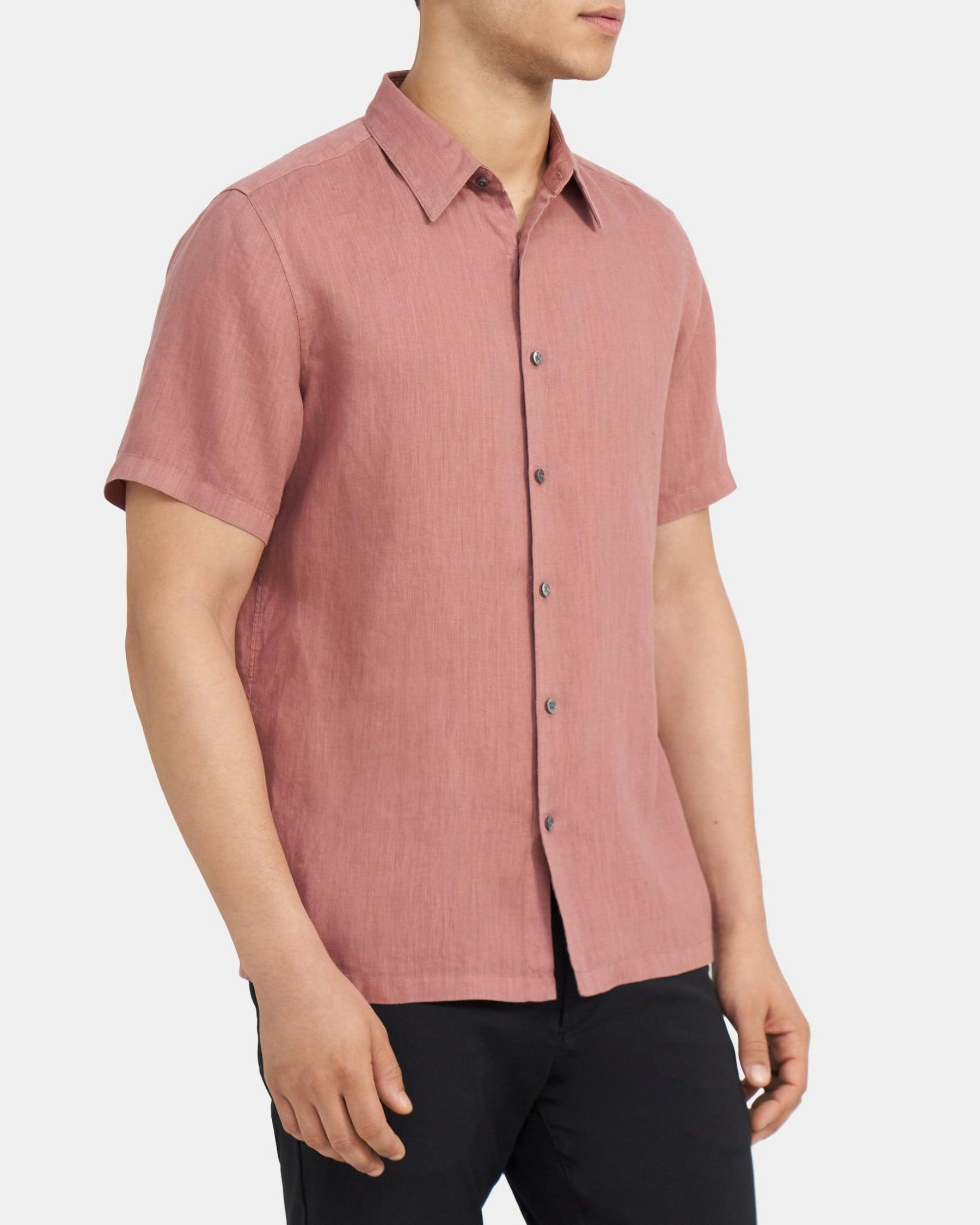 Standard-Fit Short-Sleeve Shirt in Linen Product Image