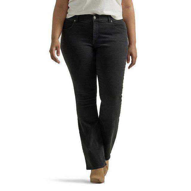 Plus Size Lee Flex Motion Straight-Leg Jeans, Womens Black Bloom Product Image