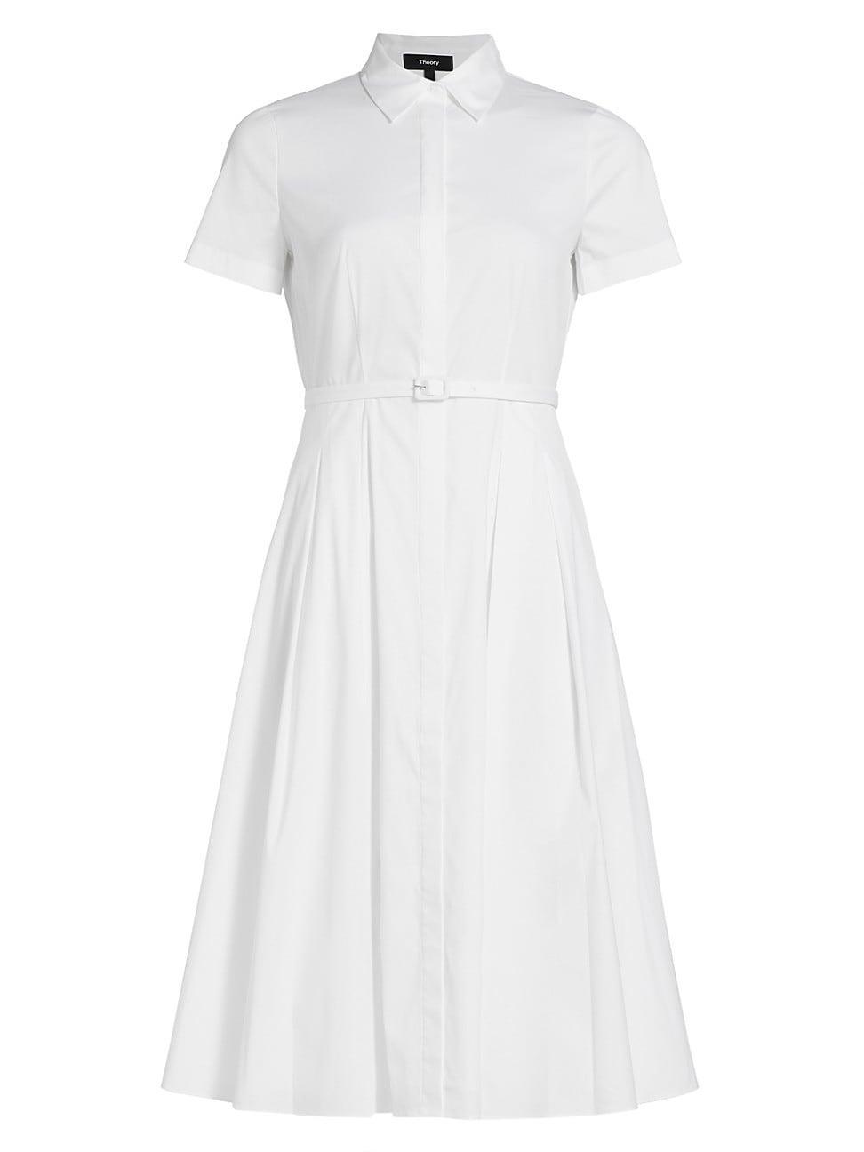 Womens Belted Cotton-Blend Shirtdress product image